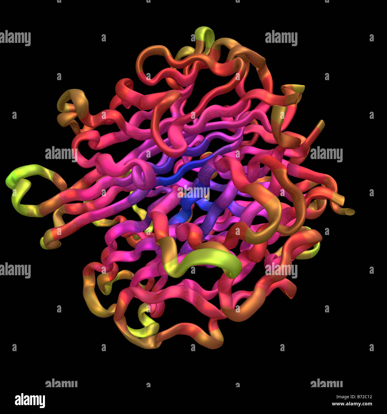 Multifunktionsleiste Molekülmodell von RANKL (Rezeptor-Aktivator für nukleare Faktor κ B Ligand) Stockfoto