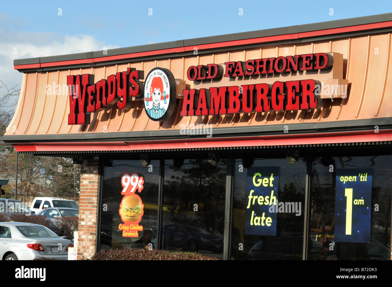 Außenseite des Wendy's-Fastfood-Restaurant in Vereinigten Staaten Stockfoto
