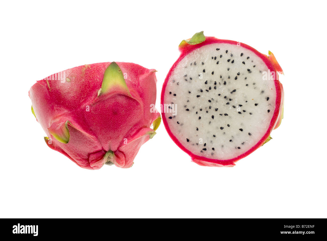 Pitaya Drachenfrucht isoliert auf weißem Hintergrund Stockfoto