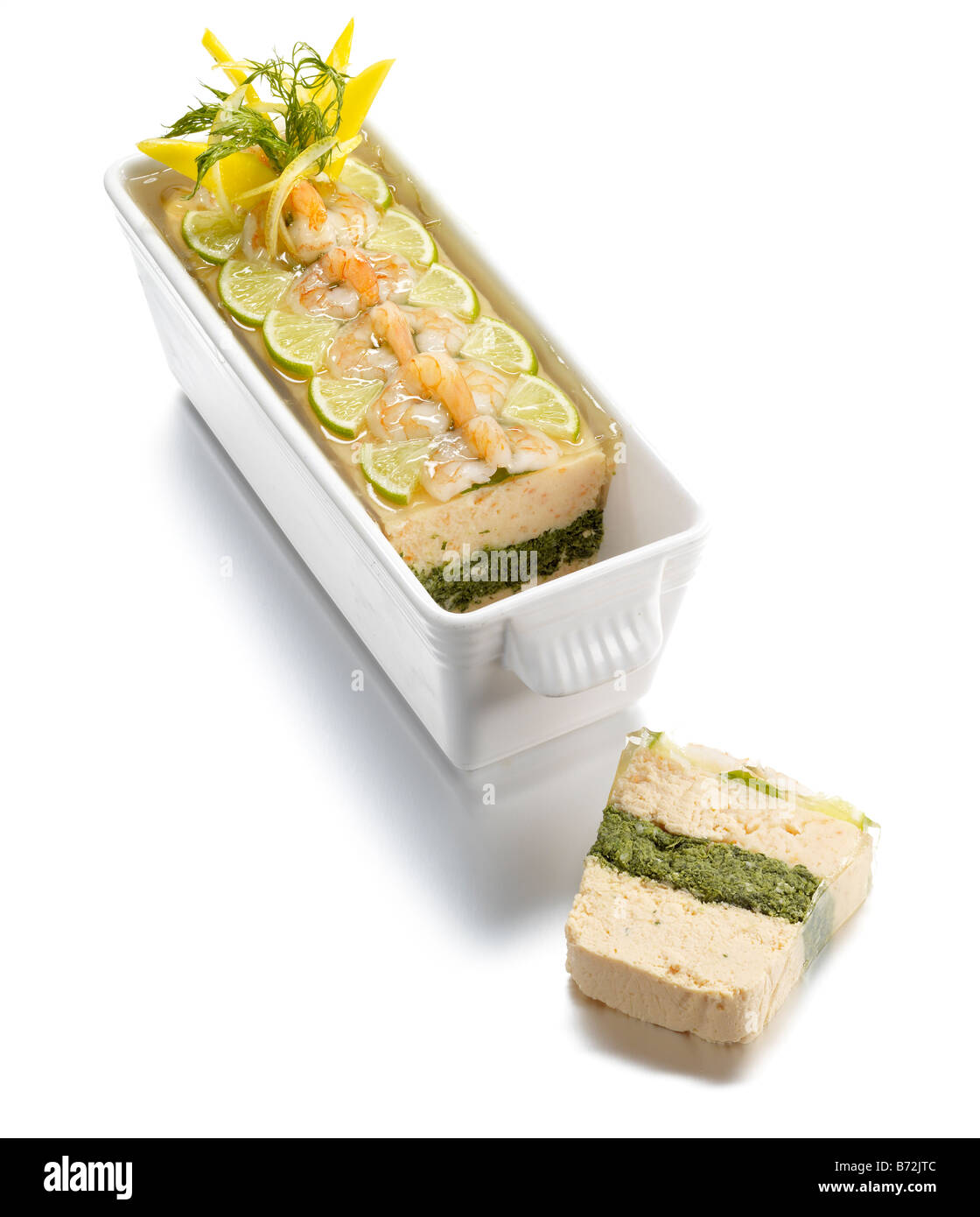 Lachs-Garnelen-terrine Stockfoto