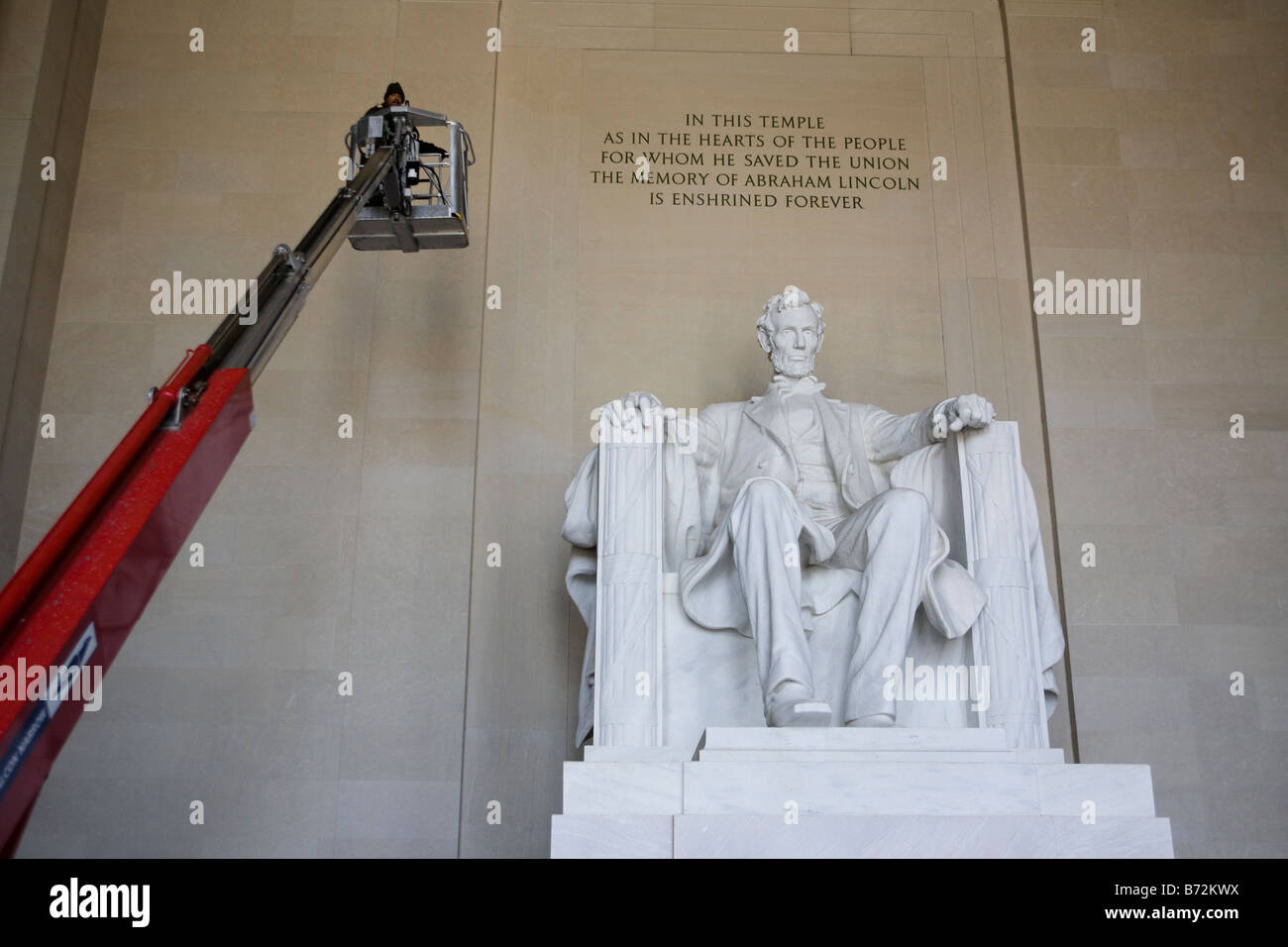 National Park Service Arbeitnehmer - Lincoln Memorial Stockfoto