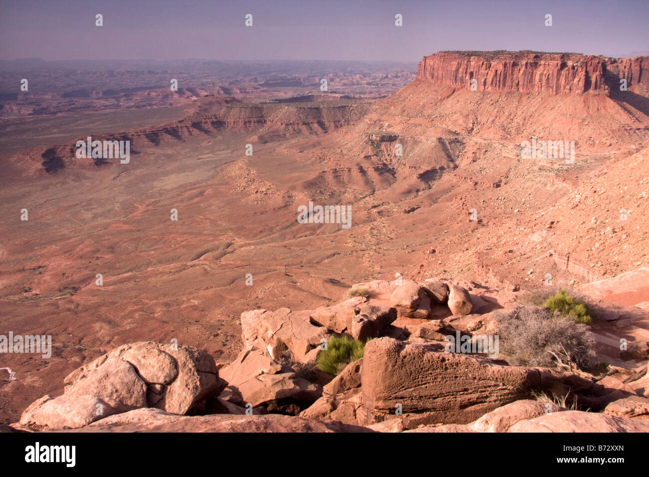 Blick vom Grand View Point übersehen auf der Insel Sky Bezirk des Canyonlands National Park in Utah Stockfoto