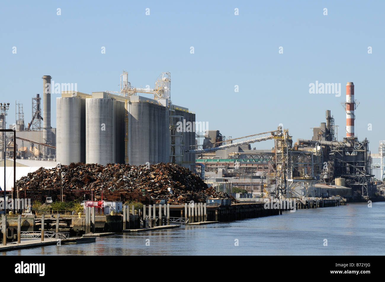 Industrial-Szene am Savannah River Georgia America USA Stockfoto