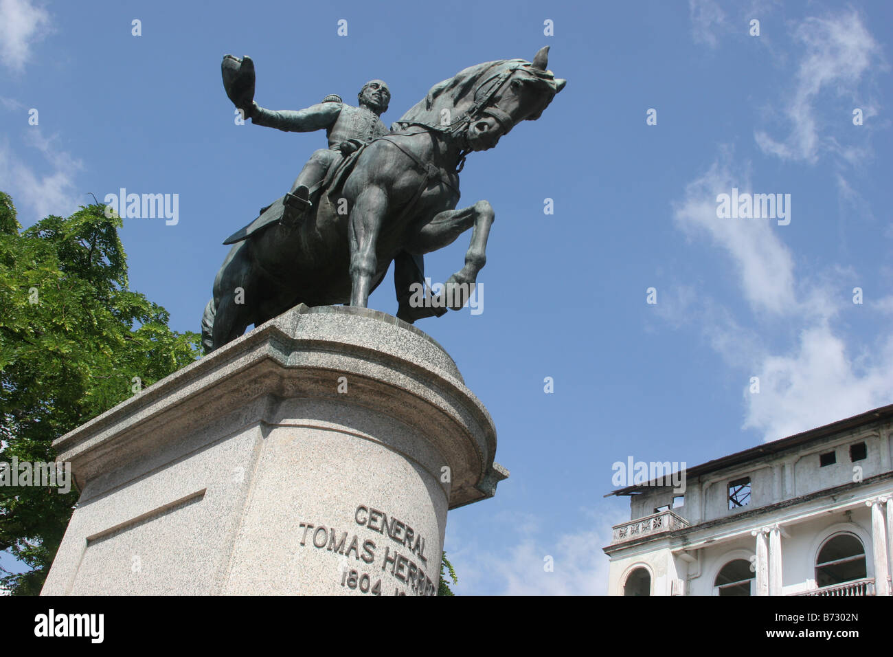 Statue von General Tomas Herrera, Held der panamaischen Unabhängigkeit von Spanien. Stockfoto