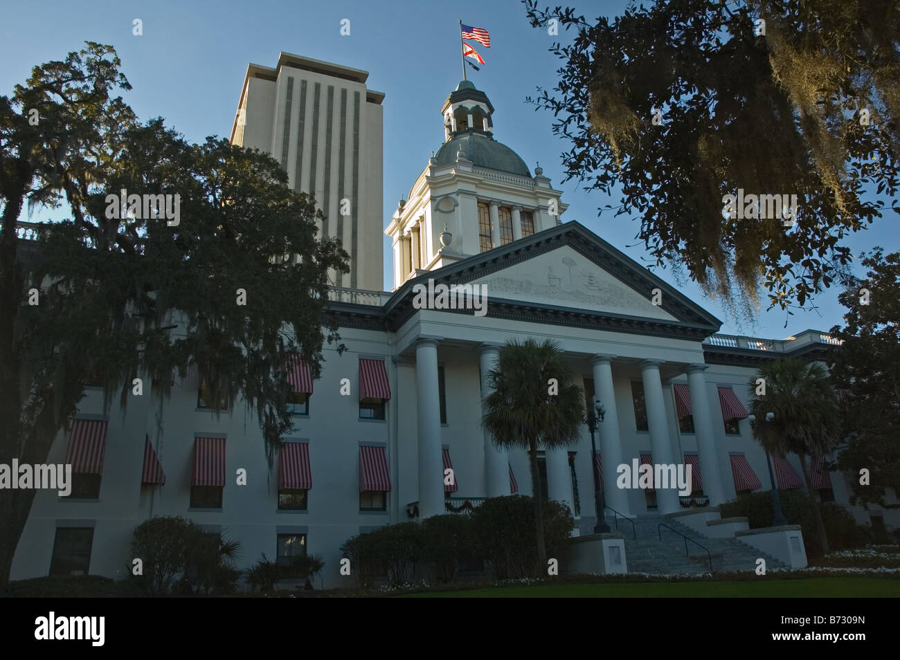 Historische und neue Florida State Capitols, Tallahassee in Florida Stockfoto