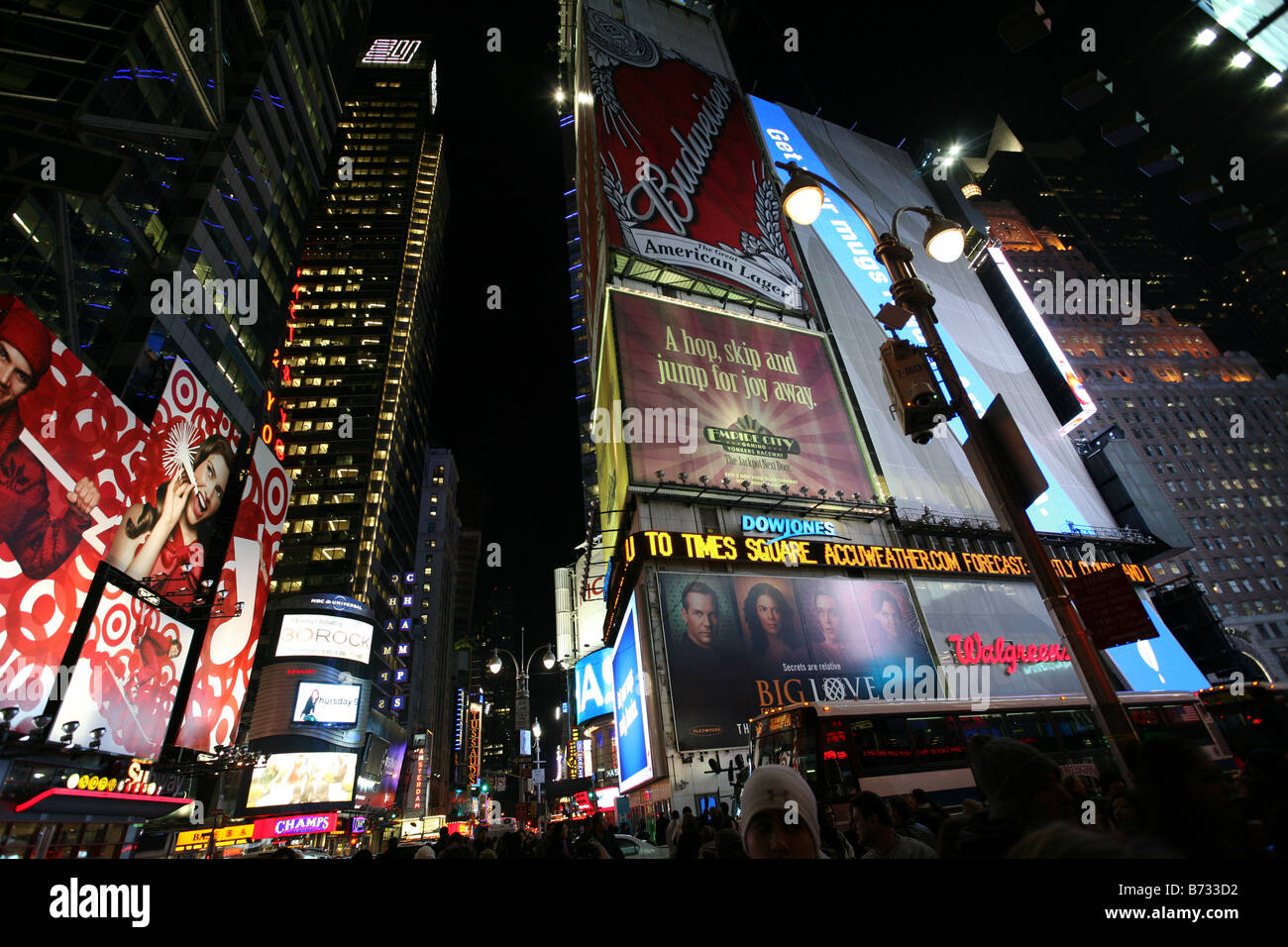 New York Times Square bei Nacht Stockfoto