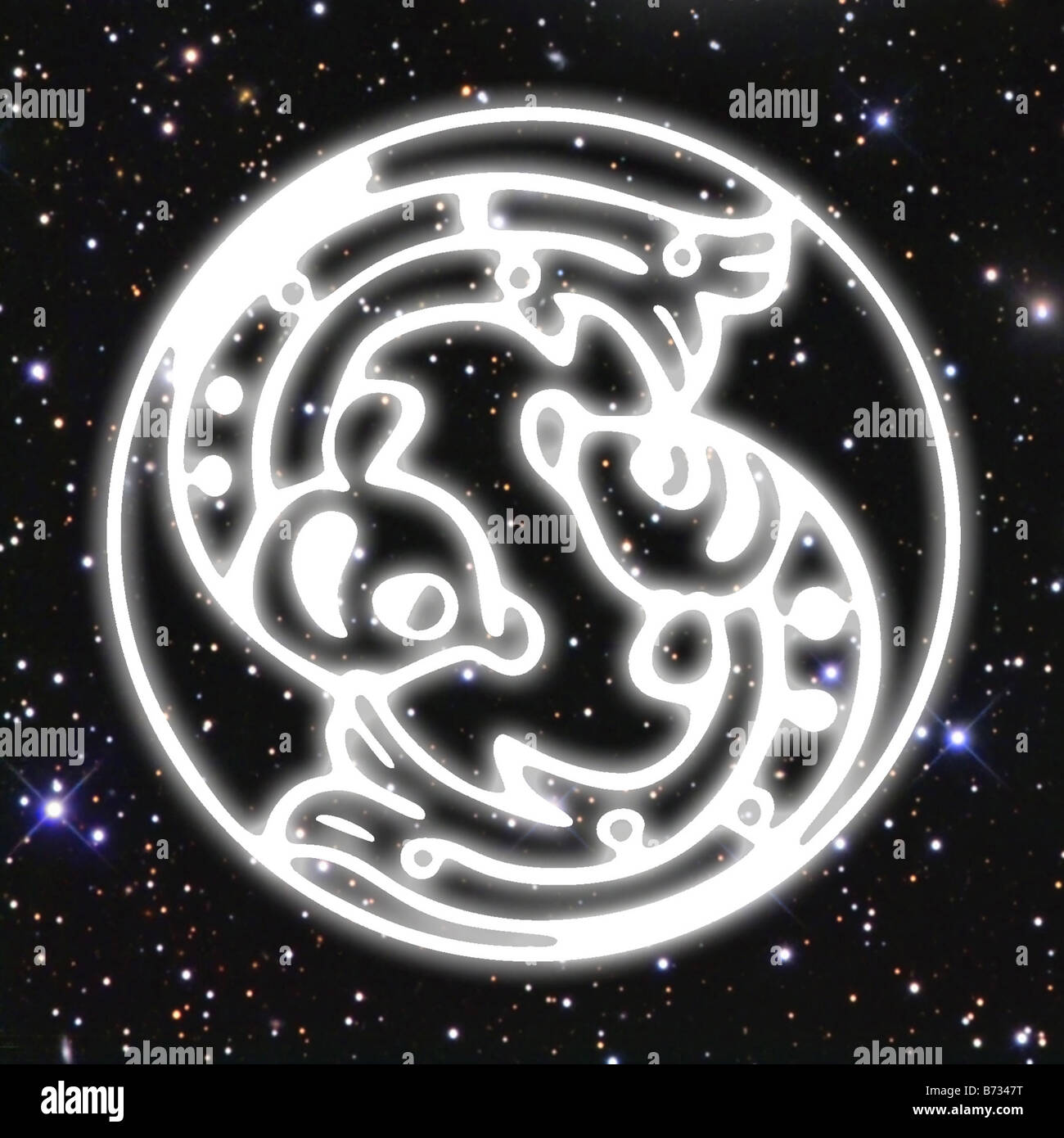 Fische-astrologische Astrologie Horoskop Sternzeichen Stockfoto
