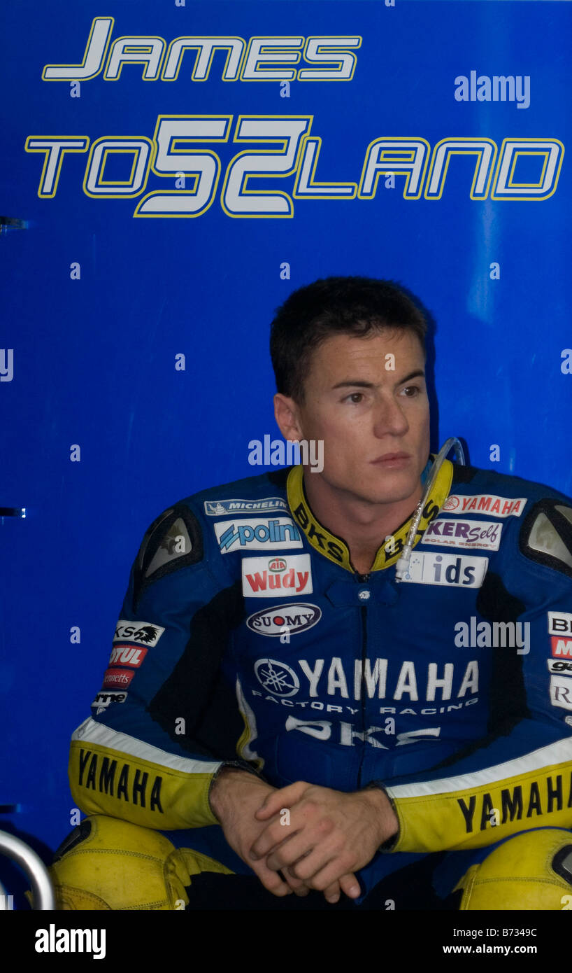 2008 britischen James Toseland von Tech 3 Yamaha 2008 Polini Malaysian Motorrad-Grand-Prix Strecke in Sepang Malaysia Stockfoto