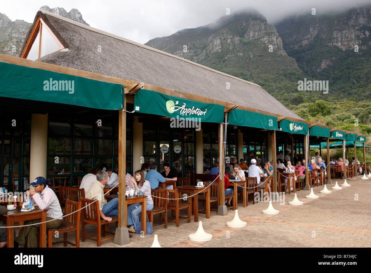 Cafés in der Nähe von Tor 2 in nationalen botanischen Garten von Kirstenbosch gegründet 1913 Cape Town-Südafrika Stockfoto