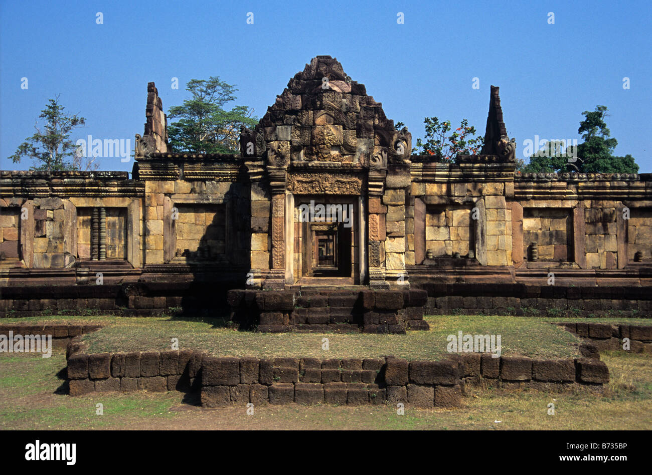 Spät-c10th Khmer-Tempel, Prasat Meuang Tam, Nordost-Thailand Stockfoto