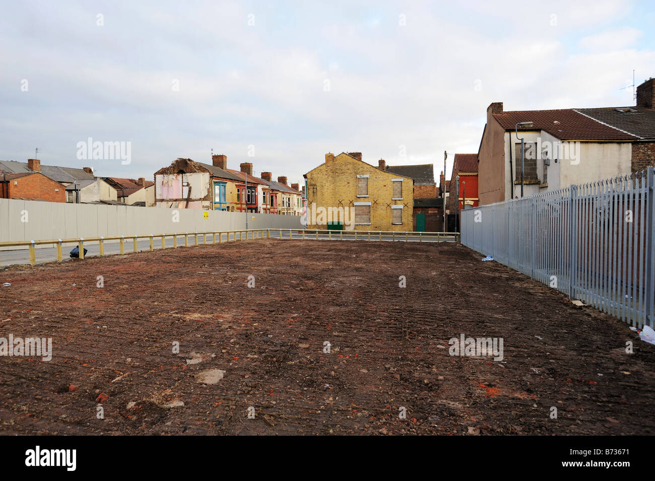 Plimsol Straße in Edge Hill Bezirk von Liverpool nach dem obligatorischen gekauft und teilweise abgerissen. Stockfoto