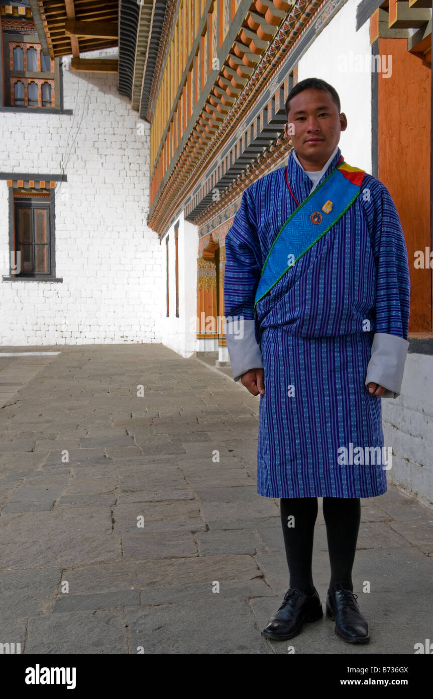 Bhutan Mann in Nation Kleid Stockfoto