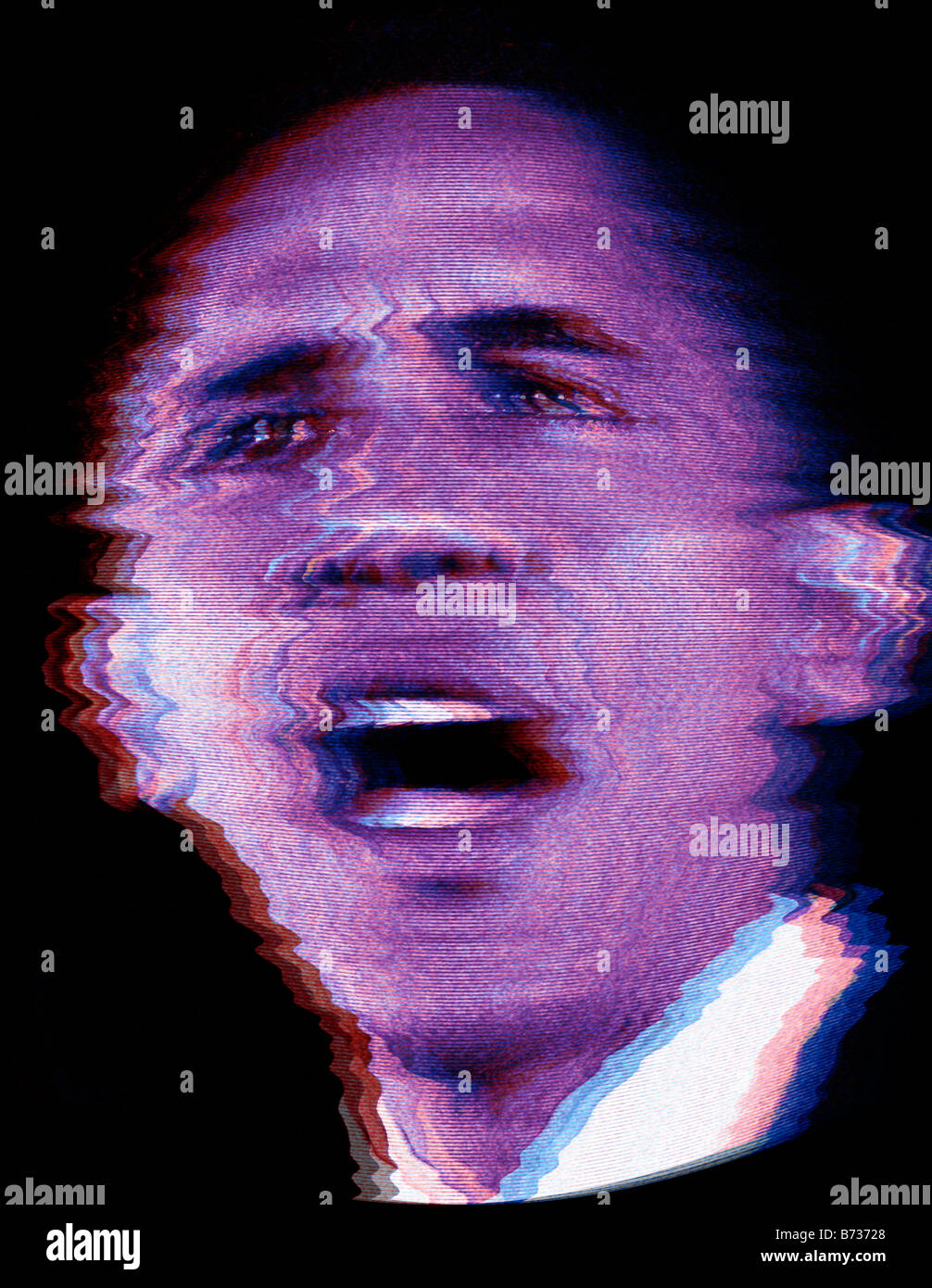 US-Präsident Obama im Fernsehen Rede Stockfoto