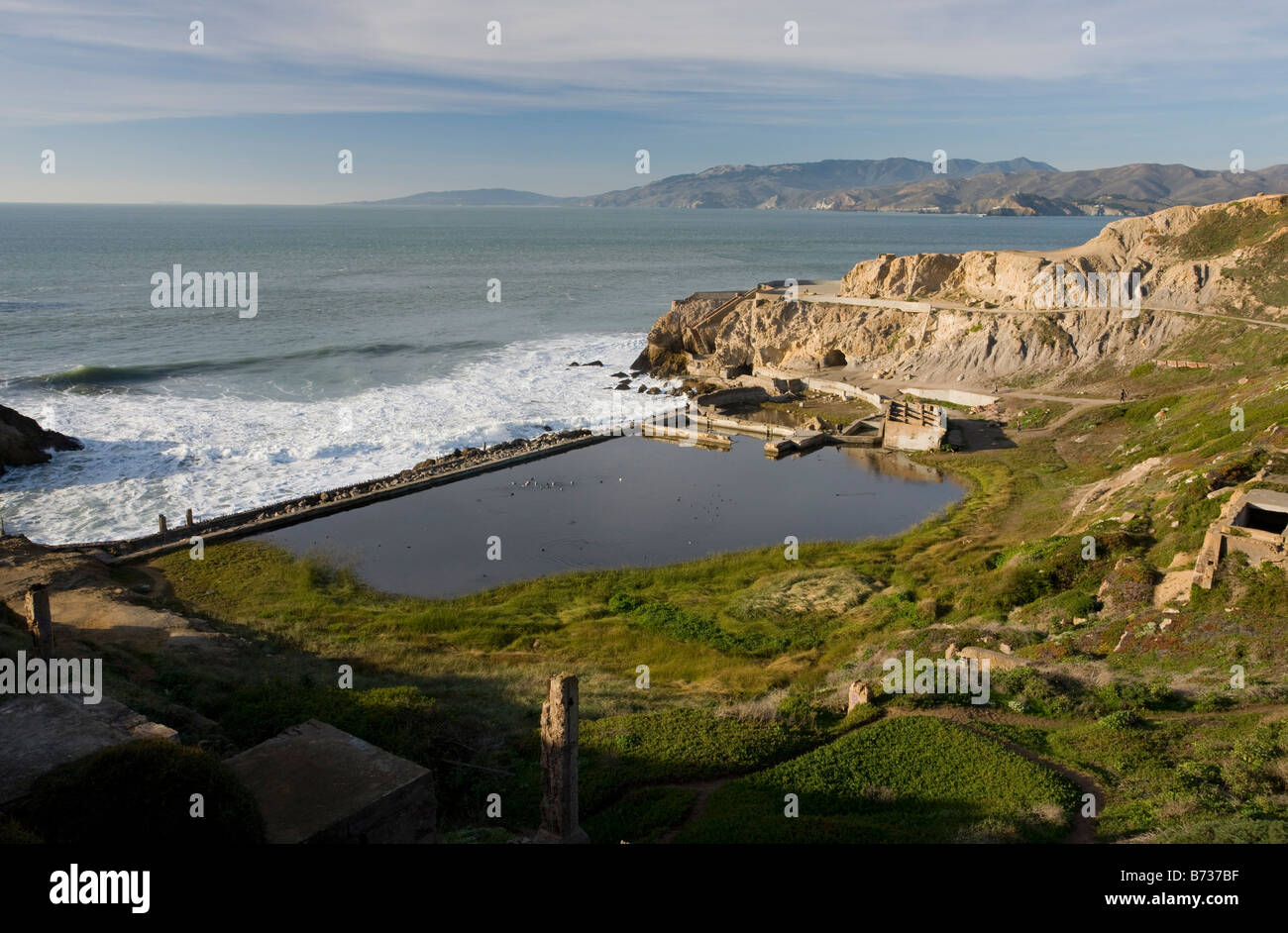 Der Pazifik Küste von San Francisco und die Überreste der riesigen Sutro Baths zentrale Nord Kalifornien USA Stockfoto