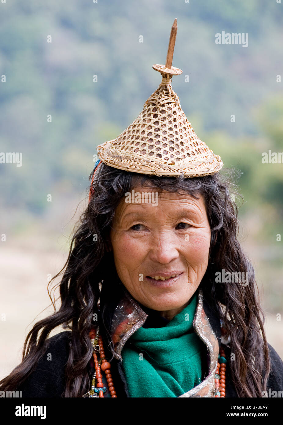 Laya Nomad Punakha Tal Bhutan Asien Stockfoto