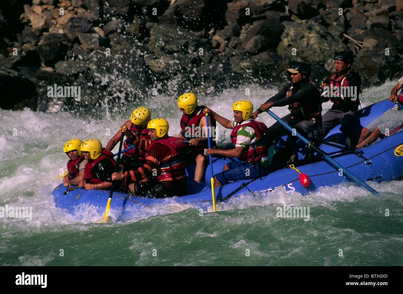 Indien, Uttarakhand, Rishikesh, Ganges, Rafting Stockfoto