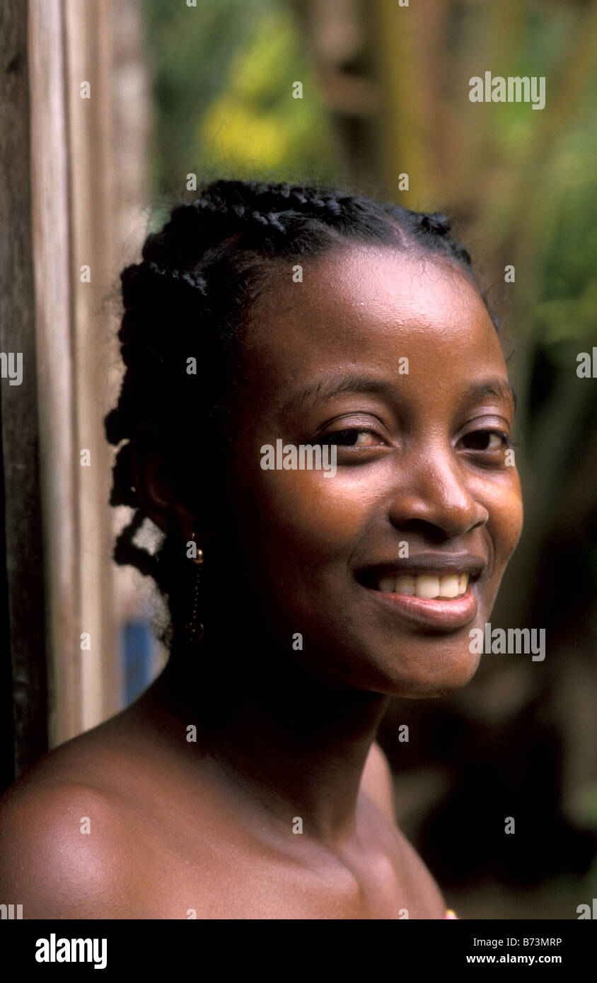 Frau in Saint-Marie-Madagaskar Stockfoto