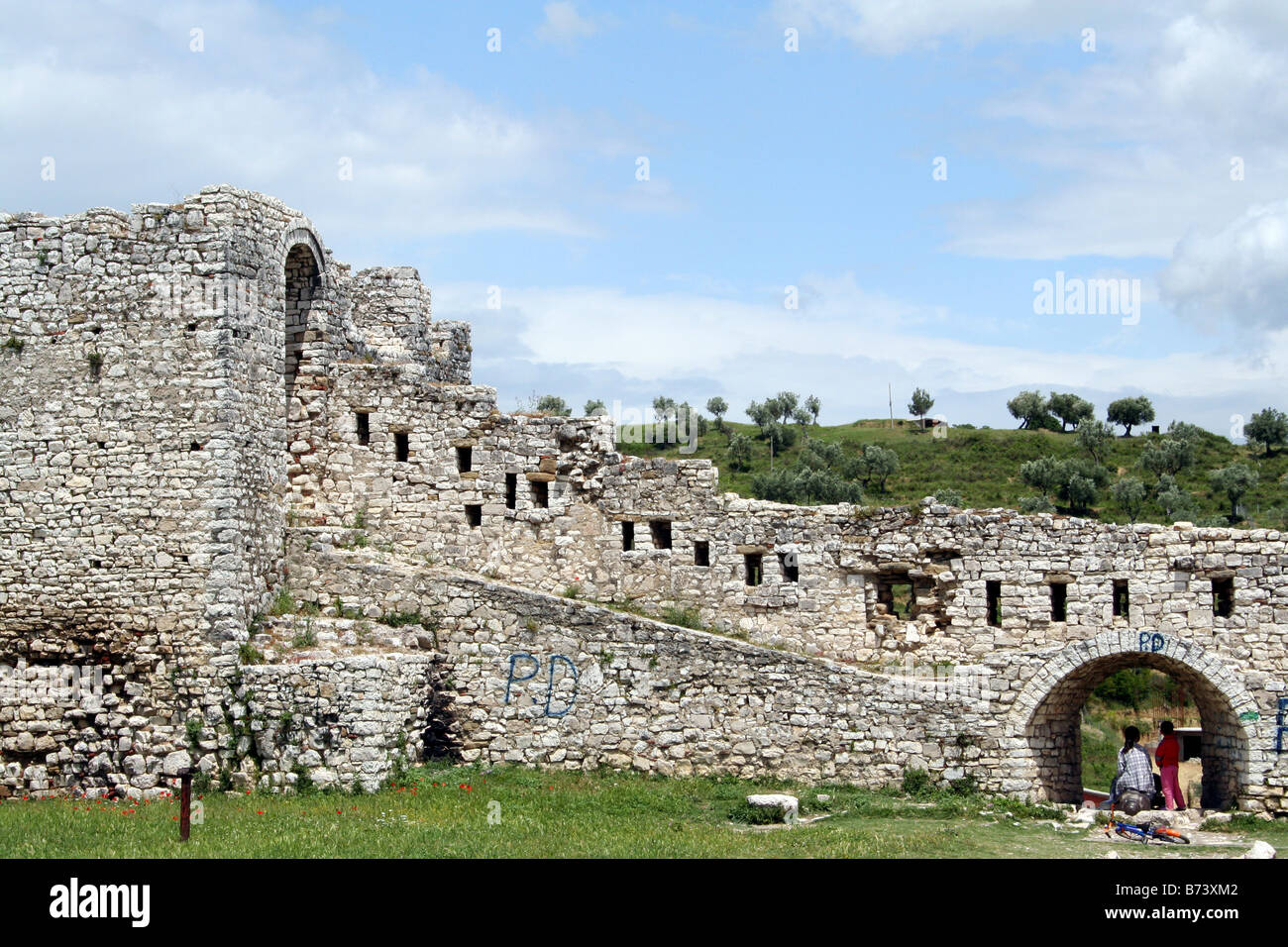 Bollwerk/Zitadelle in Gjirokastra in Albanien Stockfoto