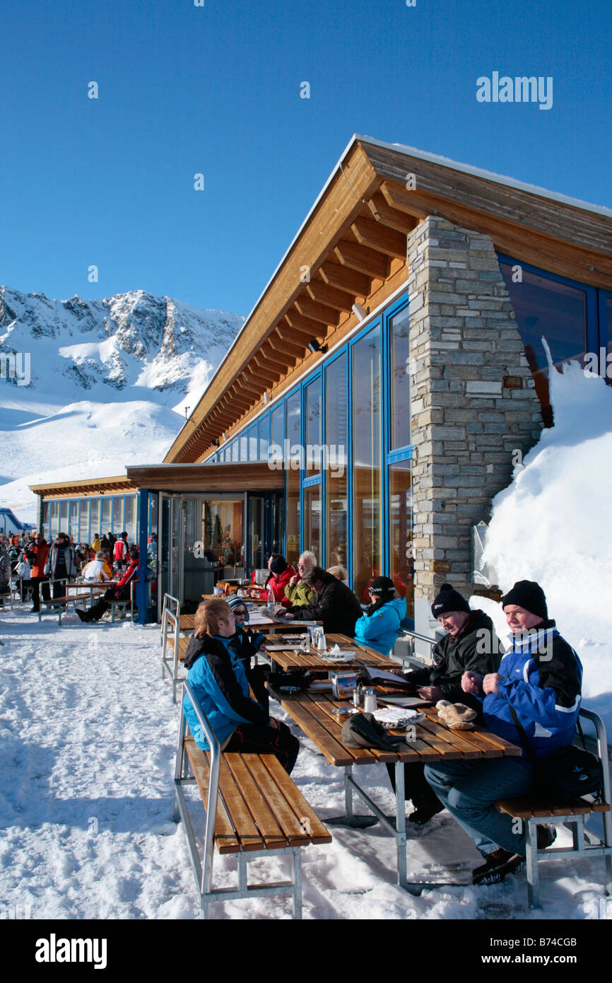 Restaurant Gamsgarten am Stubaier Gletscher in Tirol, Österreich Stockfoto