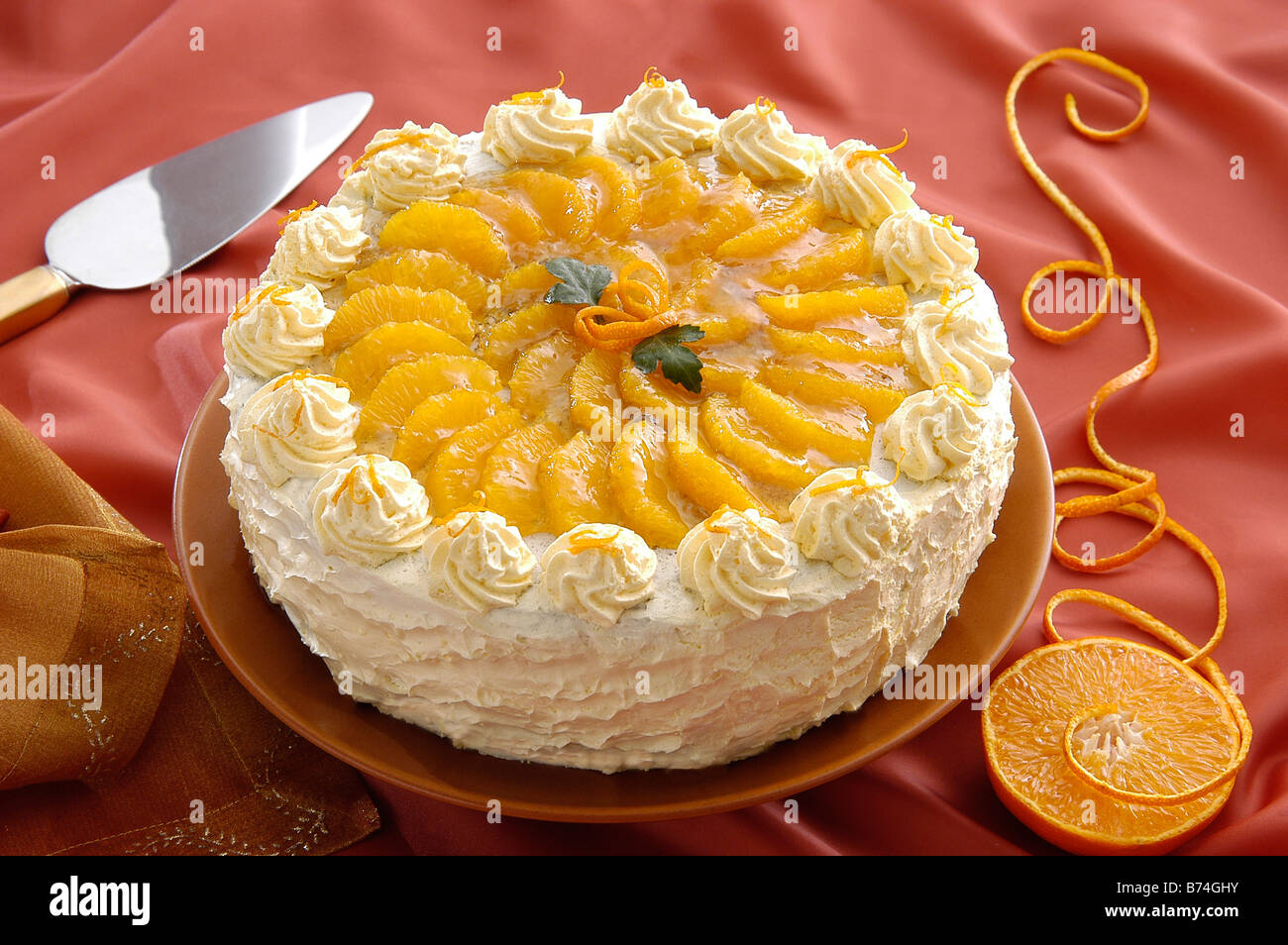 Orange Torten Stockfoto