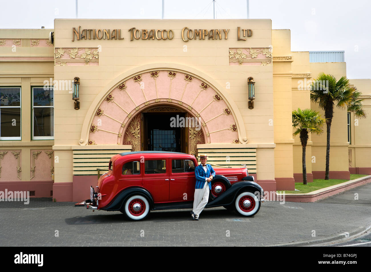 Neuseeland, Nordinsel, Napier, Art-Deco-Gebäude, National Tobacco Company. Stockfoto