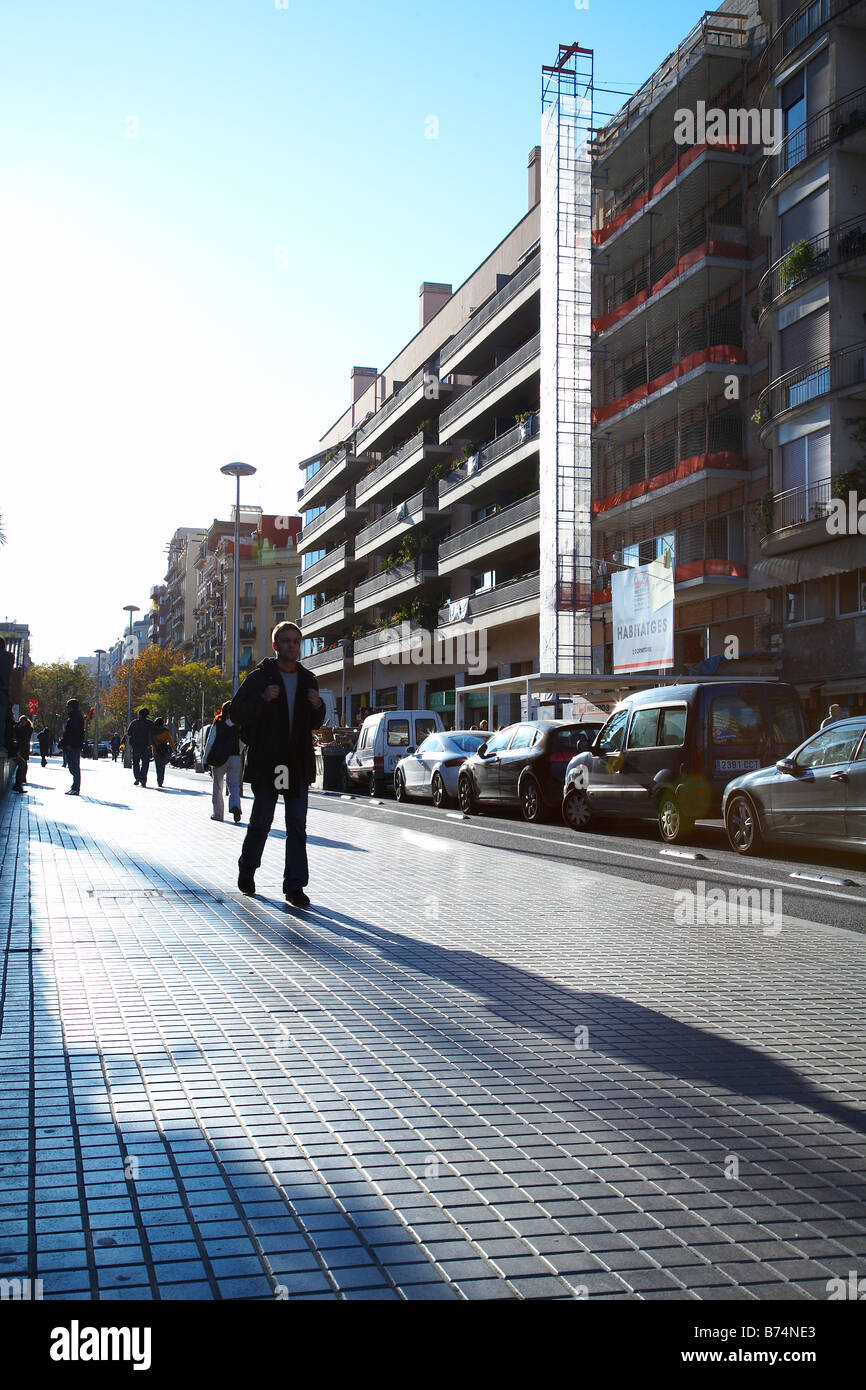 Straße in Barcelona neben Sagrada Familia Stockfoto