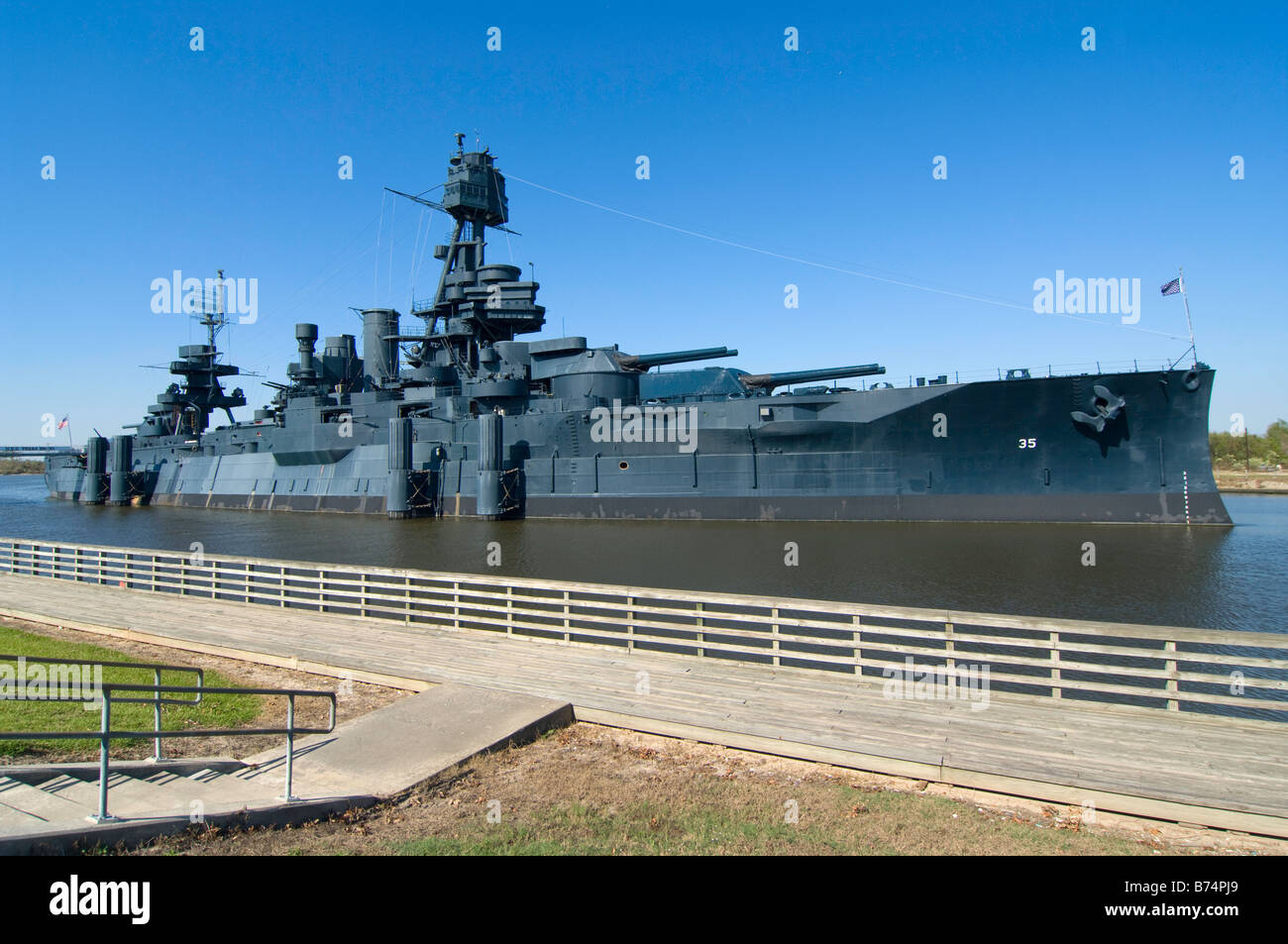 Das Schlachtschiff USS Texas, Texas Stockfoto