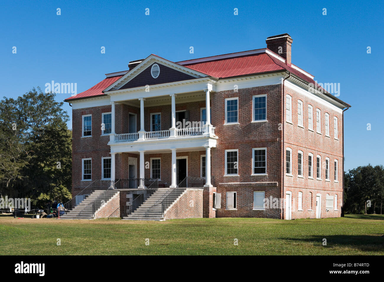 Drayton Hall Plantation House auf den Ashley River in der Nähe von Charleston, South Carolina, USA Stockfoto