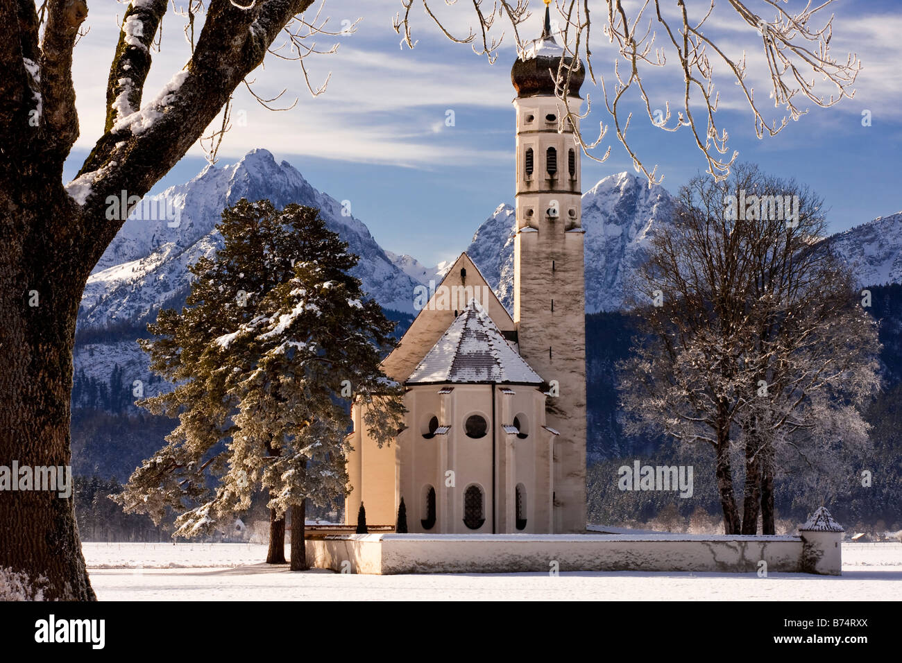 St. Coloman Kirche in der Nähe von Füssen, Bayern Stockfoto