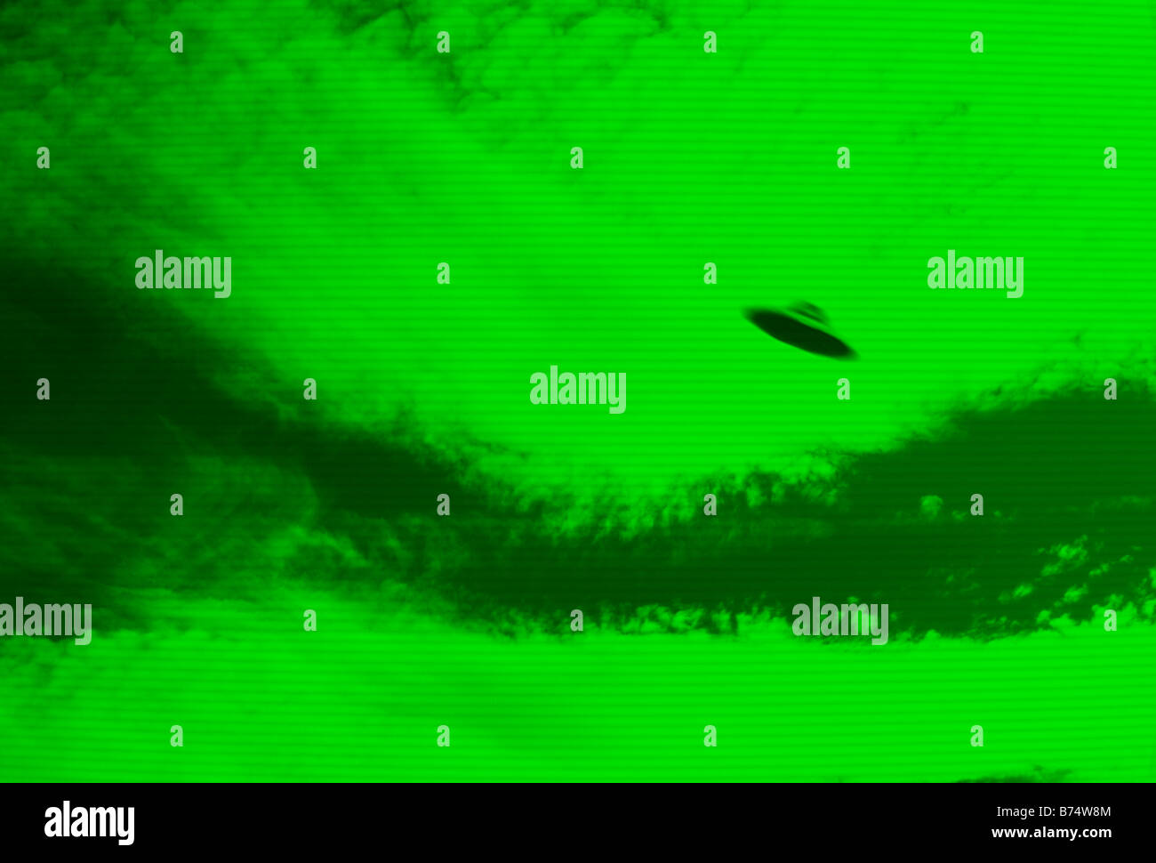 Gefangen auf CCTV UFO Stockfoto