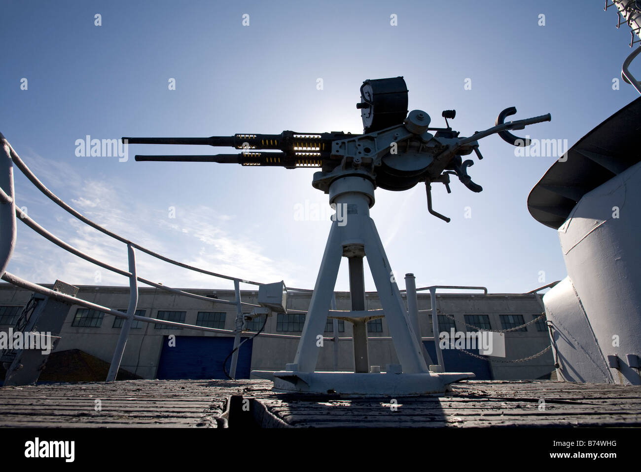 Deck-Maschinengewehr an Bord USS Pampanito Stockfoto