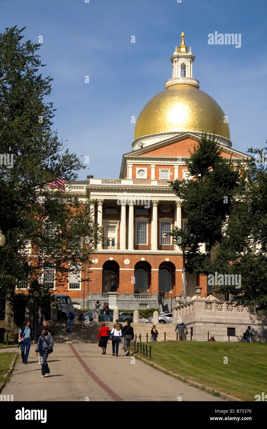 Das Massachusetts State House befindet sich im Stadtteil Beacon Hill von Boston Massachusetts, USA Stockfoto