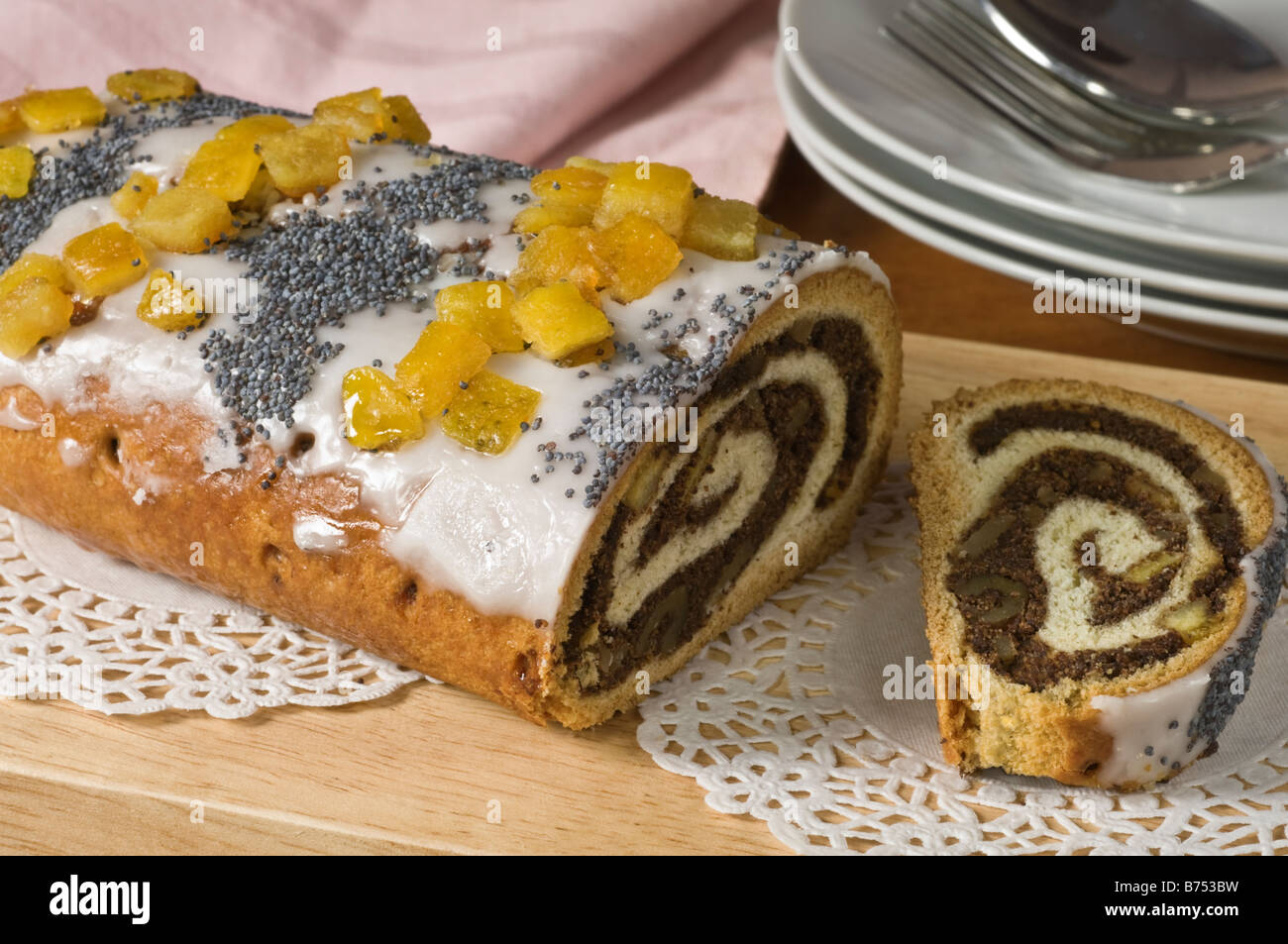 Polnische Mohnkuchen Stockfoto