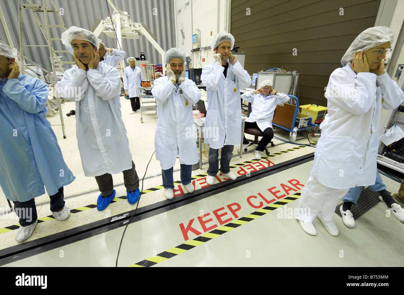 Niederlande-Noordwijk European Space Agency Vibrationstest der Raumsonde Herschel Stockfoto