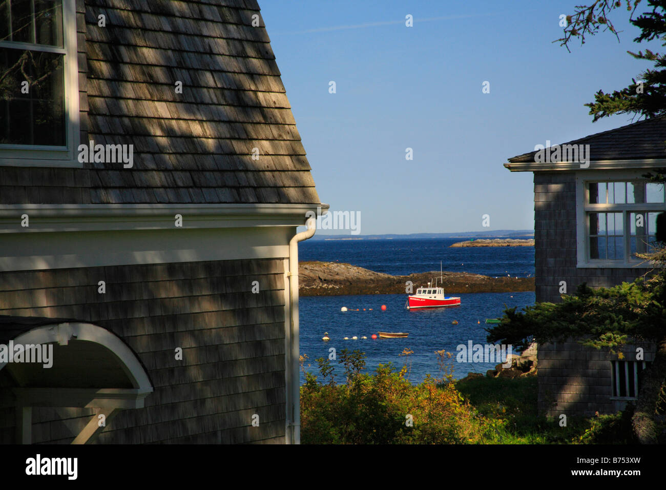 Monhegan Harbor, Monhegan Island, Maine, USA Stockfoto