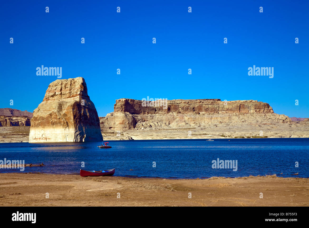 Lone Rock Beach am Lake Powell, Kane County Utah, in der Nähe von Page Arizona USA Stockfoto