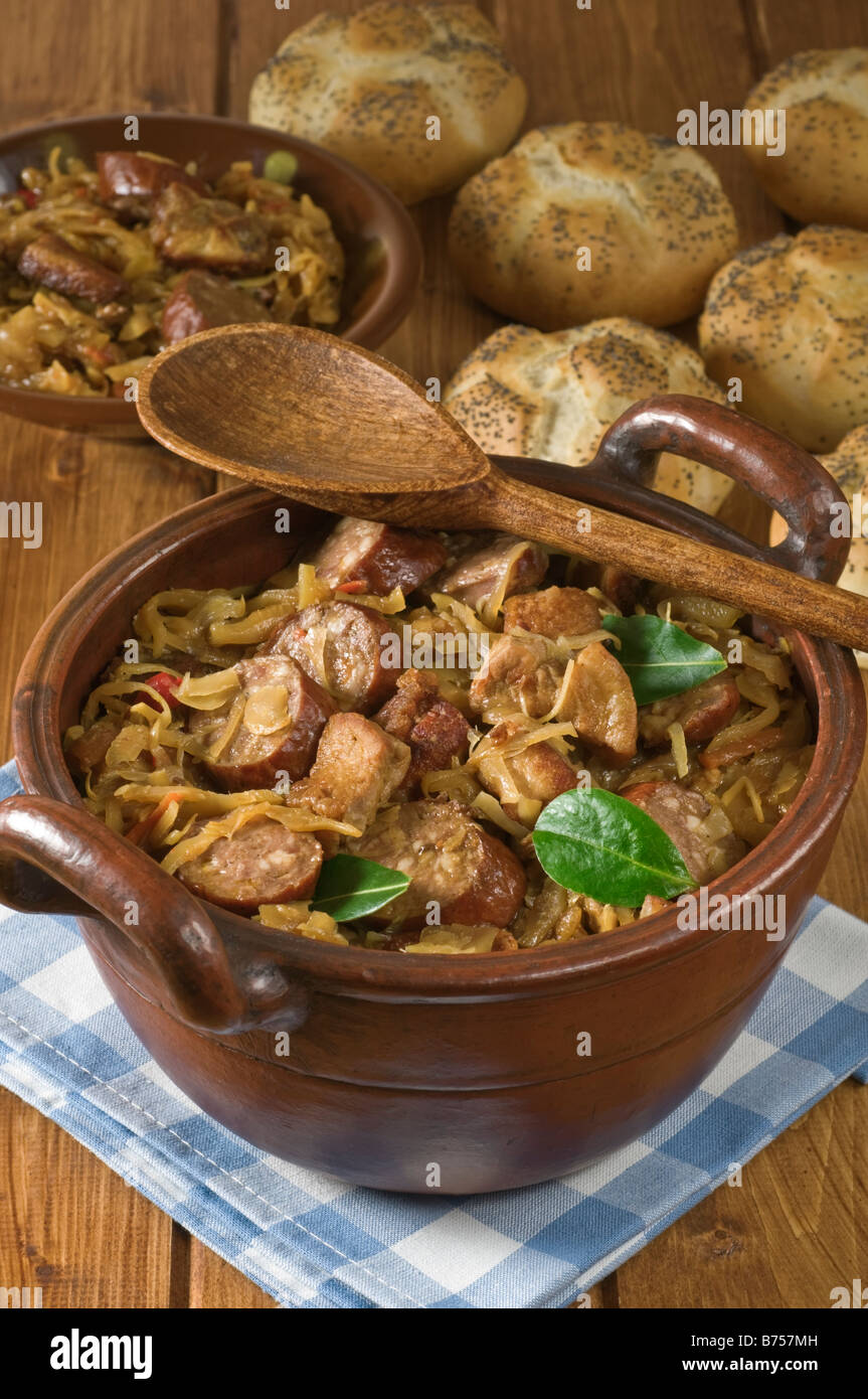 Bigos Fleisch und Kohl Eintopf Polen Litauen Essen Stockfoto