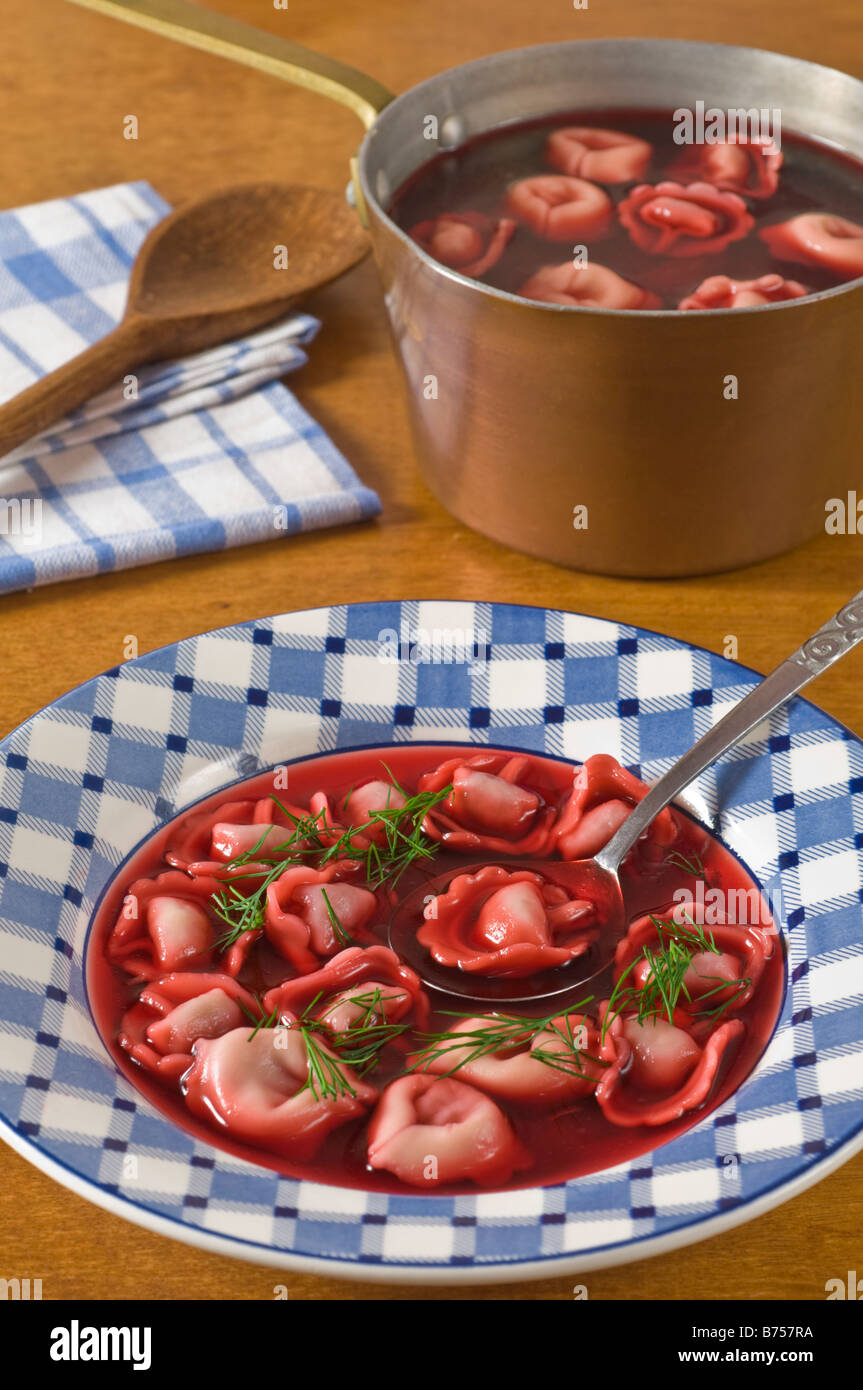 Borscht rote Bete Suppe polnischen Stil Stockfoto