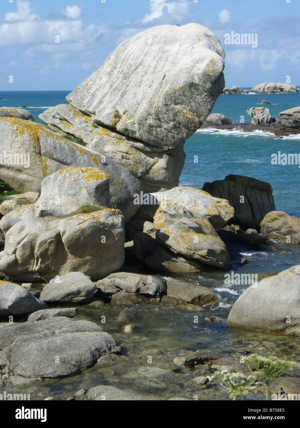 Die wilden und rauen Küste der Bretagne in Frankreich Stockfoto