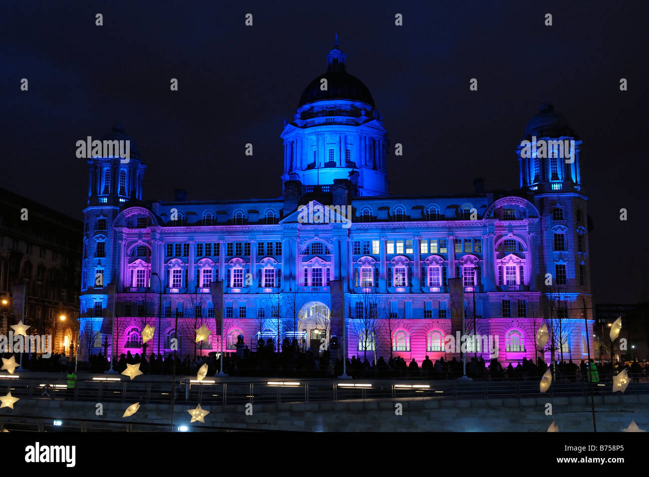 Port of Liverpool Building und Hauptstadt der Kultur 08 Übergang Ereignis Stockfoto