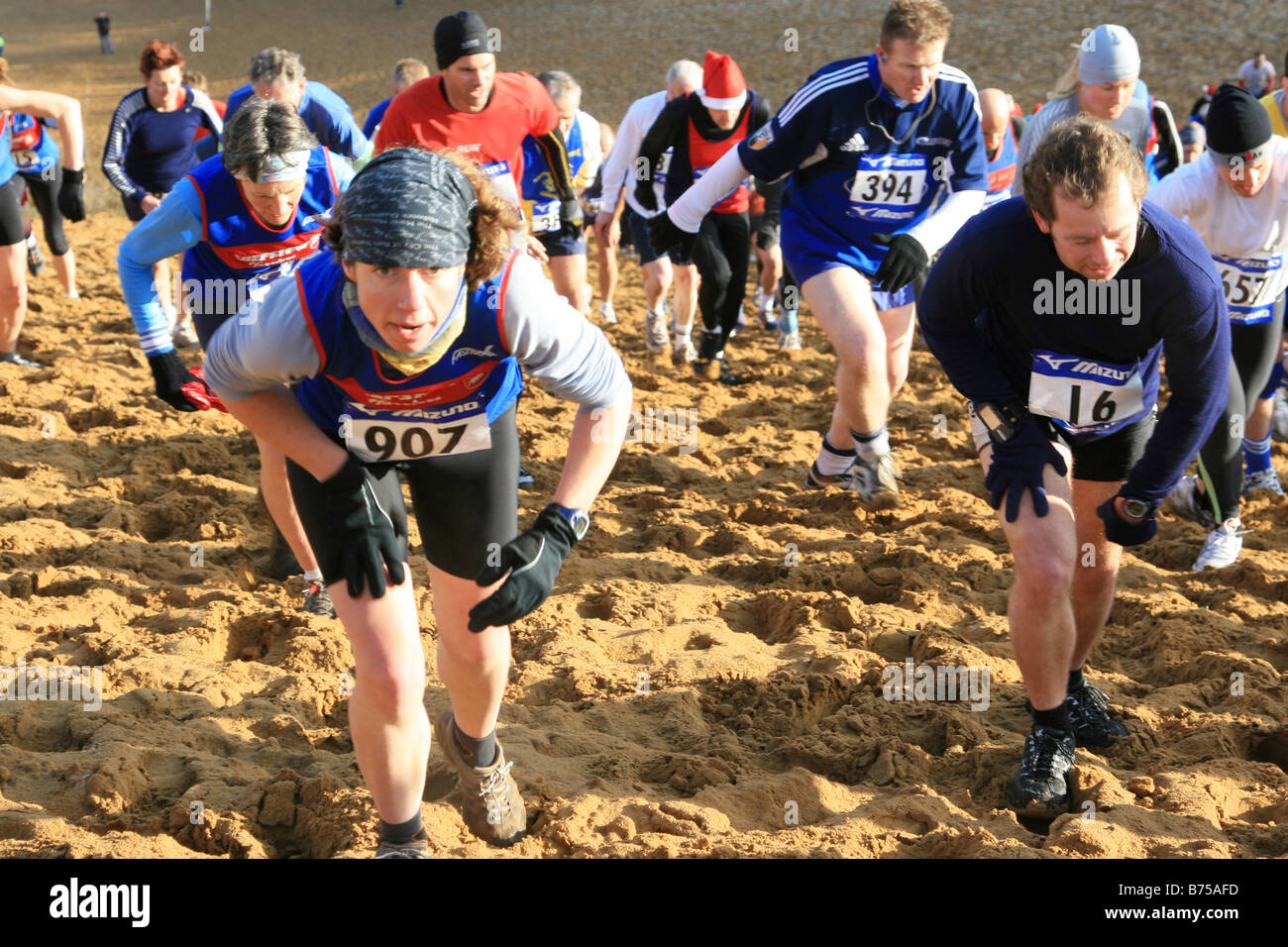 Läufer in der Xmas-Pud Rennen Merthyr Mawr Mid Glamorgan South Wales Stockfoto