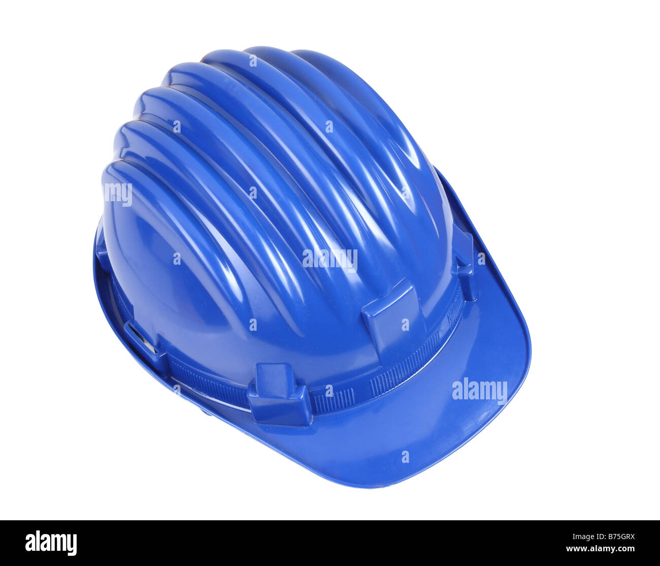 feine Details der klassischen blauen Arbeiter Helm Stockfoto