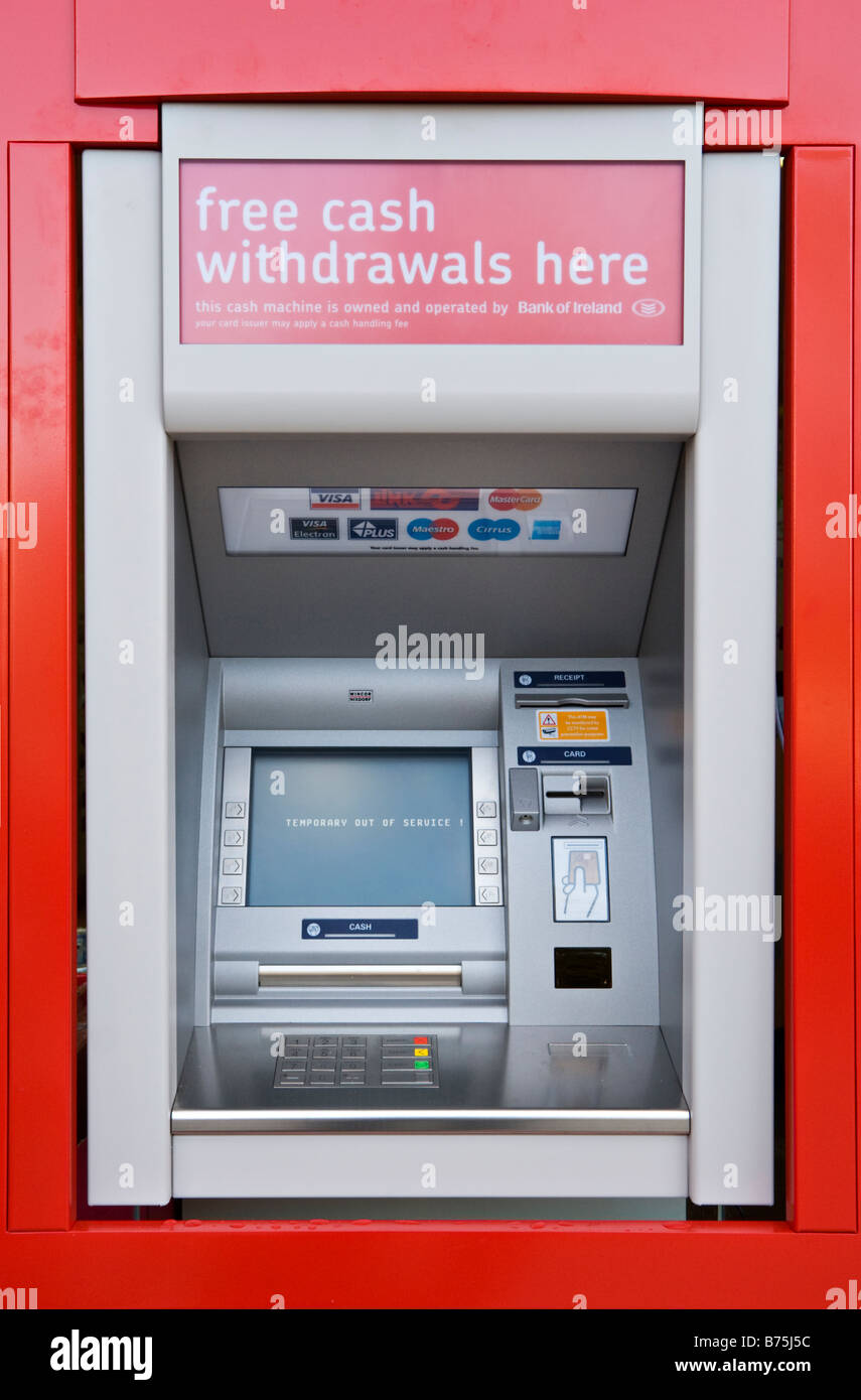 ATM vorübergehend außer Betrieb - gratis Cash Withdrawels hier Stockfoto