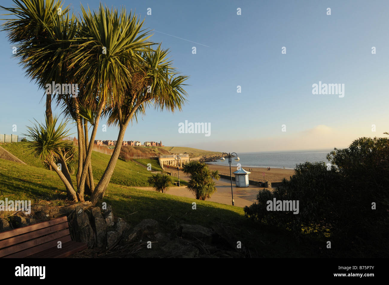 Strand und Landzunge Barry Insel Vale of Glamorgan South Wales Stockfoto