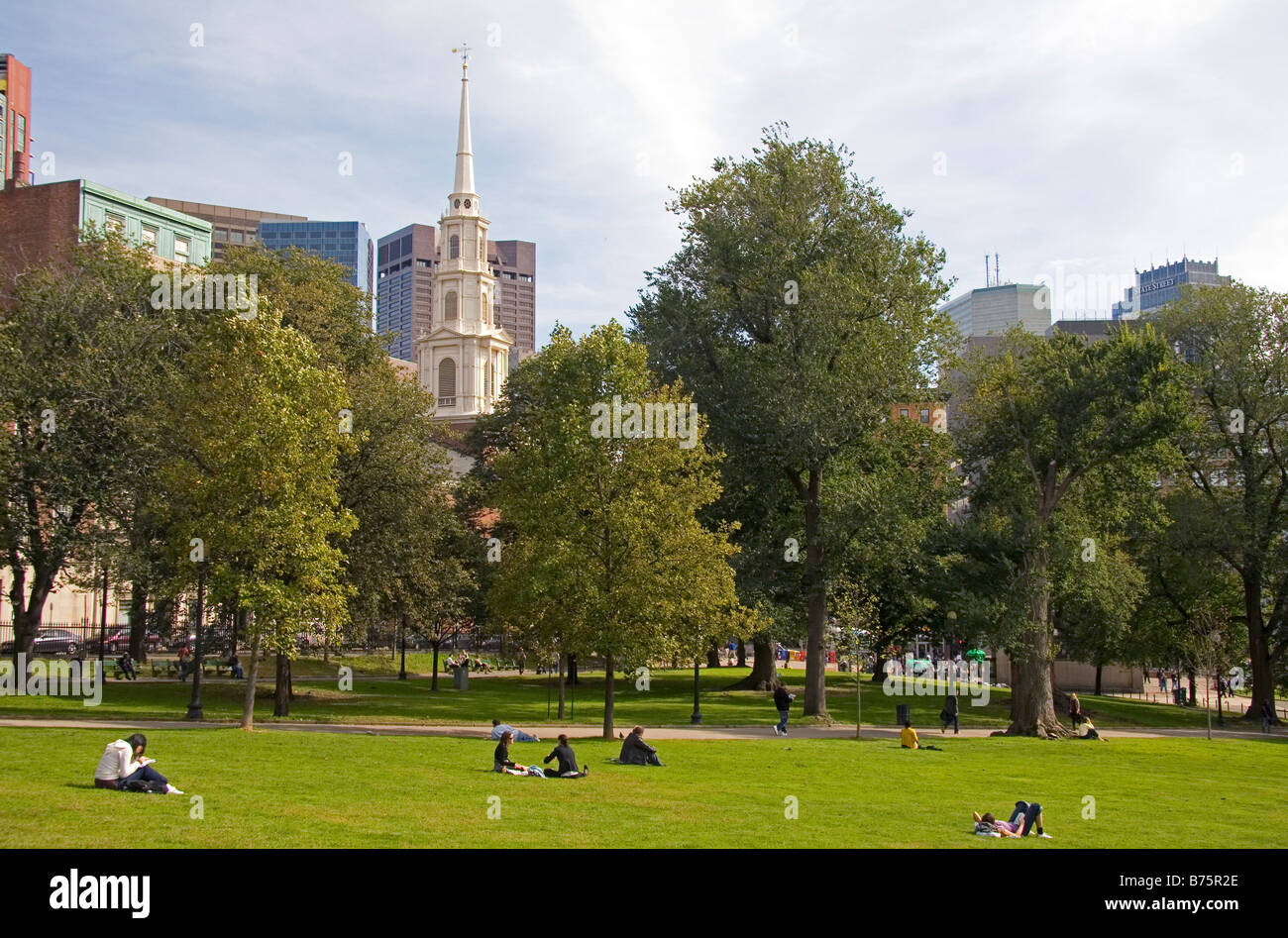 Boston Common öffentlicher Park in Boston Massachusetts, USA Stockfoto
