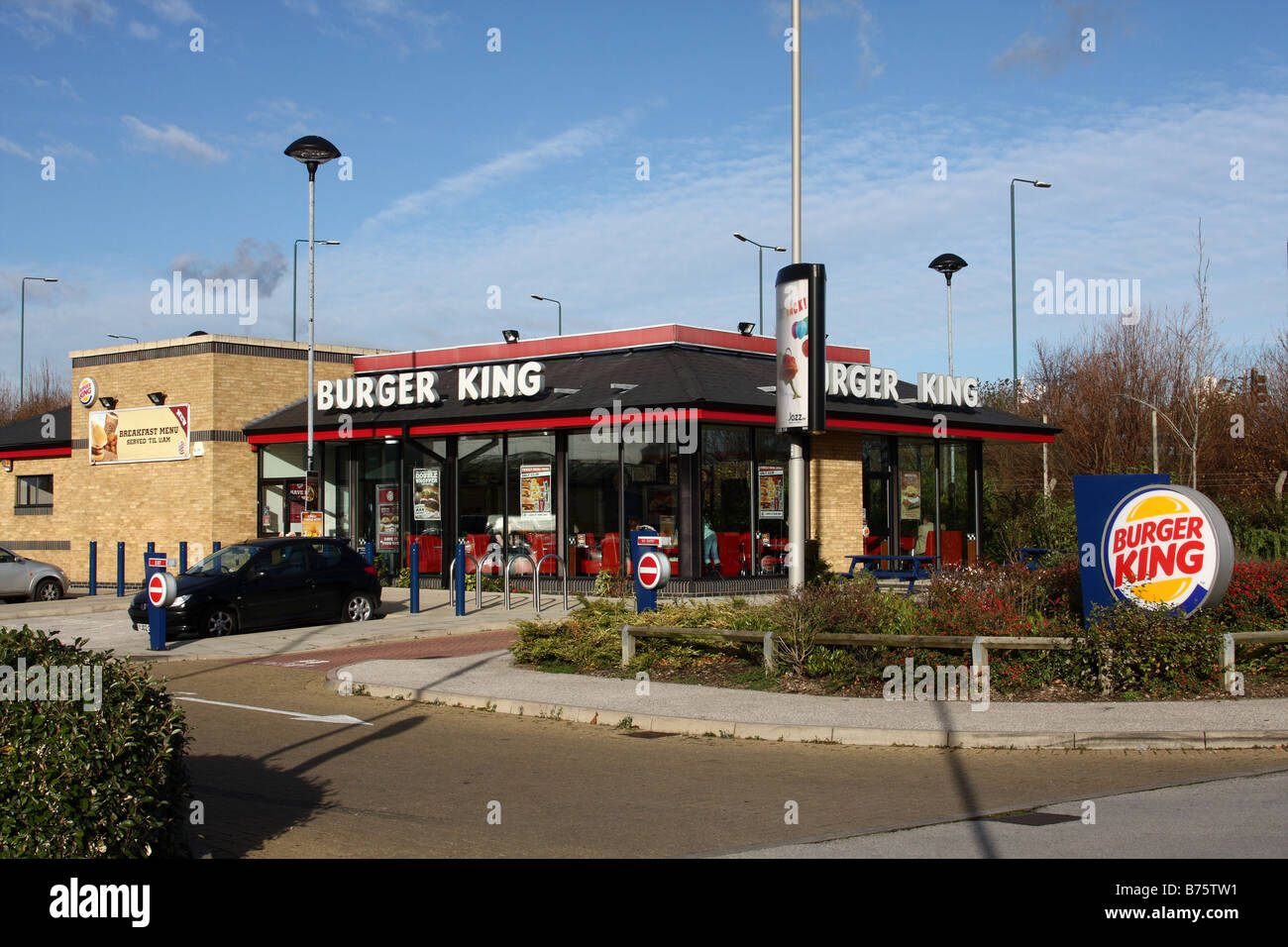 Burger King-Fahrt durch Restaurant, Nottingham, England, U.K Stockfoto