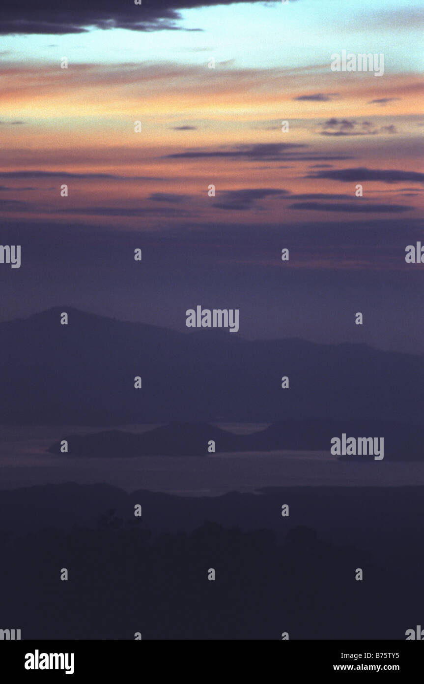 Sonnenuntergang über dem Pazifik, genommen von Santa Elena, Costa Rica Stockfoto