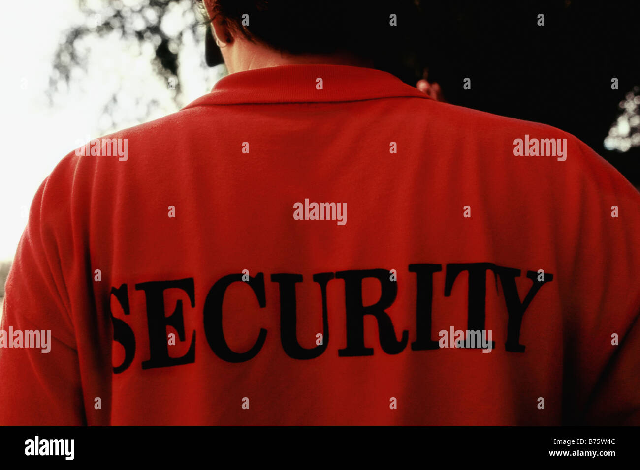 Rückansicht eines Wachmann Stockfoto