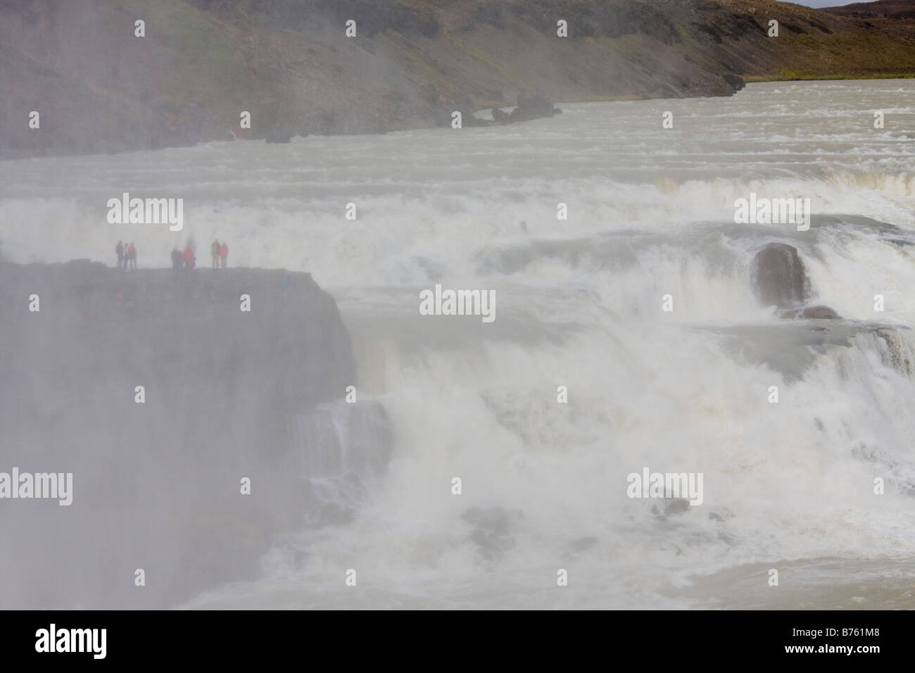 Gullfoss Wasserfall Island Stockfoto