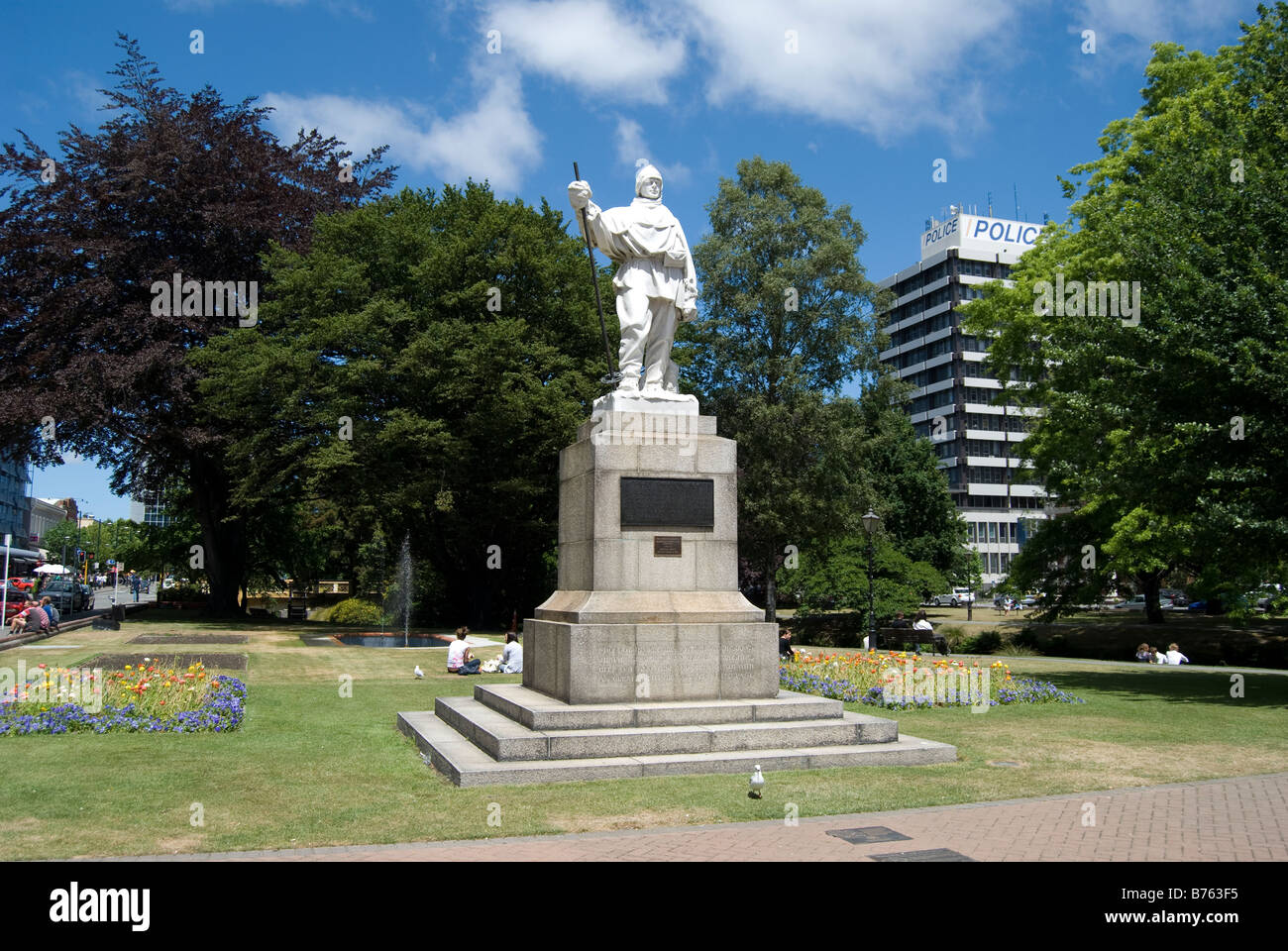 Kapitän Robert Falcon Scott Statue, Region Worcester Street, Christchurch, Canterbury, Neuseeland Stockfoto